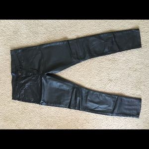 Wax coated pants.